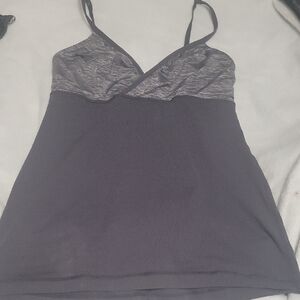 Size 10 Lululemon Deep V Neck Two Tone Gray Tank